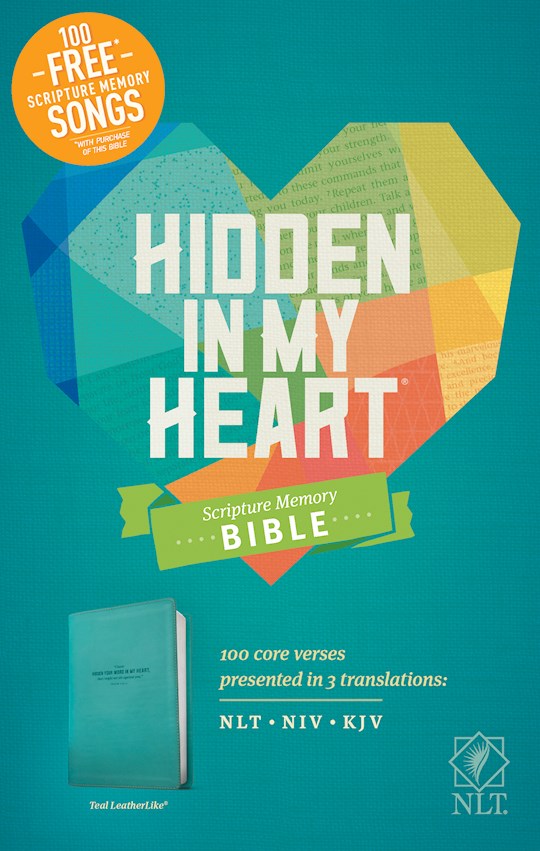 NLT Hidden In My Heart Scripture Memory Bible-Teal LeatherLike (Not Available-Out Of Print) | SHOPtheWORD