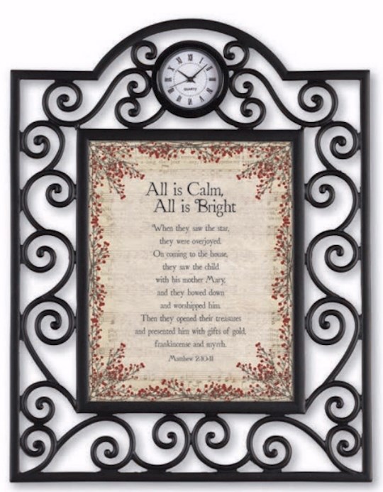 Framed Clock-All Is Calm All Is Bright (7 x 9) | SHOPtheWORD