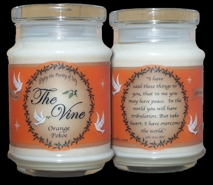 Candle-Jar-Orange Pekoe (Soy)-1 Cor 13:4, 7 (12 Oz) | SHOPtheWORD