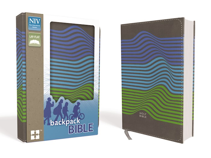NIV Backpack Bible/Compact-Charcoal Stripes Leathersoft | SHOPtheWORD