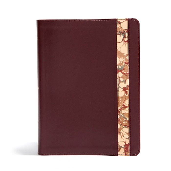 CSB Spurgeon Study Bible-Burgundy/Marble LeatherTouch (Not Available-Out Of Print) | SHOPtheWORD