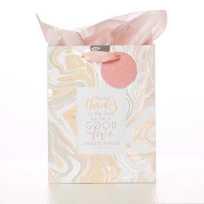 Gift Bag-Give Thanks To The Lord w/Tag & Tissue-Medium | SHOPtheWORD