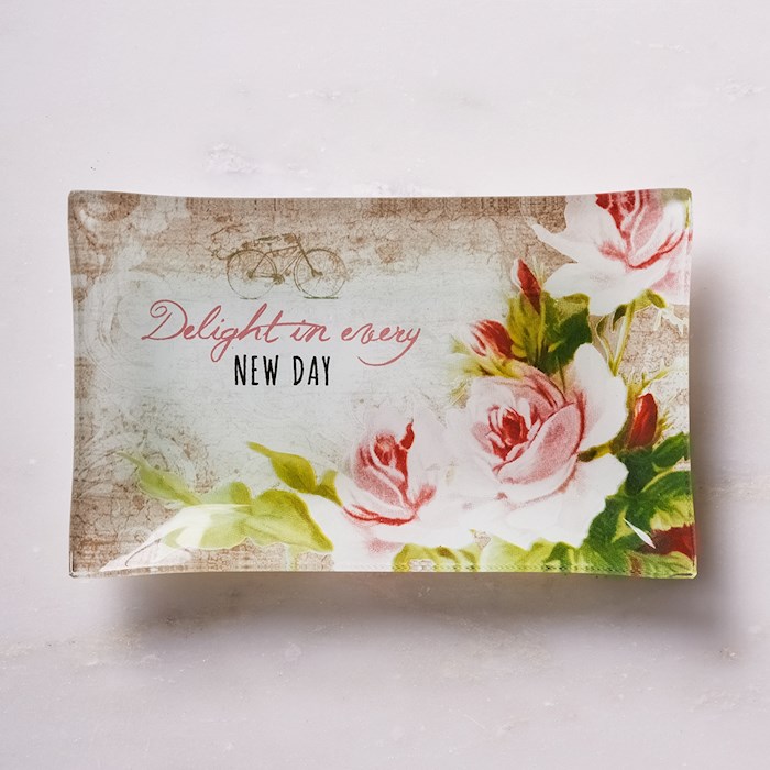 Trinket Tray-Delight In Every New Day (6 1/8