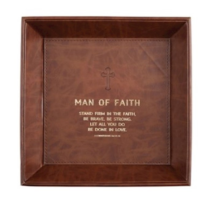 Tabletop Tray-Man Of Faith (1 Corinthians 16:13) (8.5 x 8.5) | SHOPtheWORD