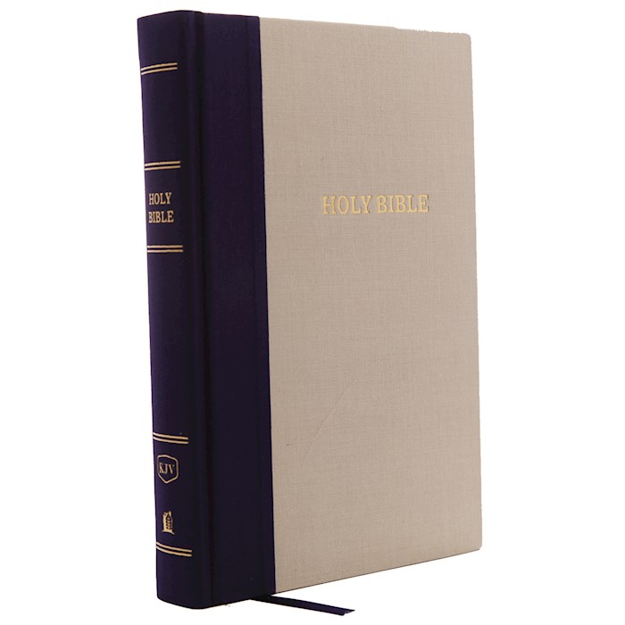 KJV Giant Print Reference Bible (Comfort Print)-Blue/Tan Cloth Over Board | SHOPtheWORD