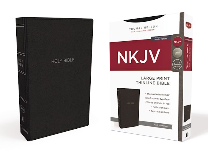 NKJV Thinline Bible/Large Print (Comfort Print)-Black Leathersoft | SHOPtheWORD