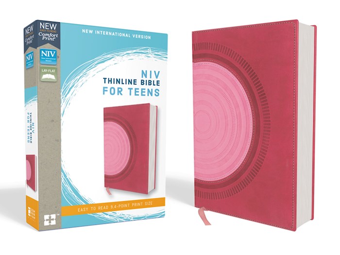 NIV Thinline Bible For Teens (Comfort Print)-Hot Pink/Pink Leathersoft | SHOPtheWORD