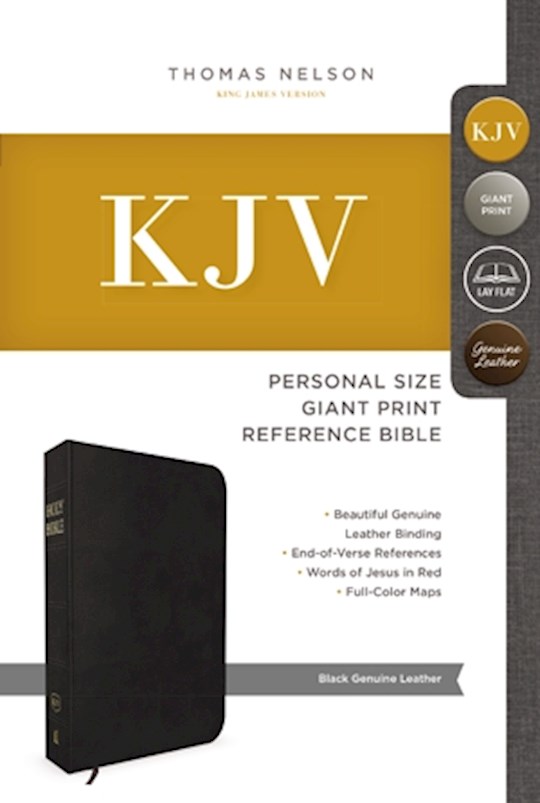 KJV Personal Size Giant Print Reference Bible-Black Genuine Leather | SHOPtheWORD