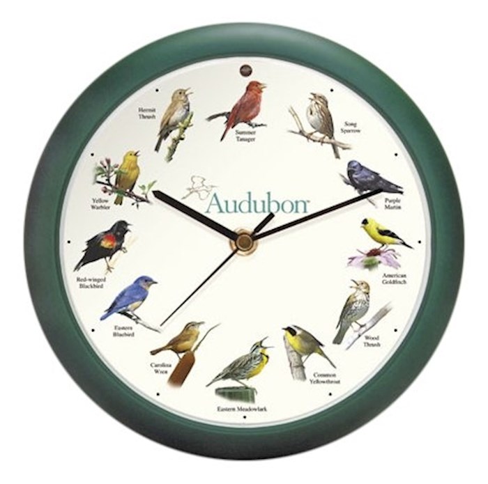 Clock-Audubon Singing Birds w/Light Sensor (8