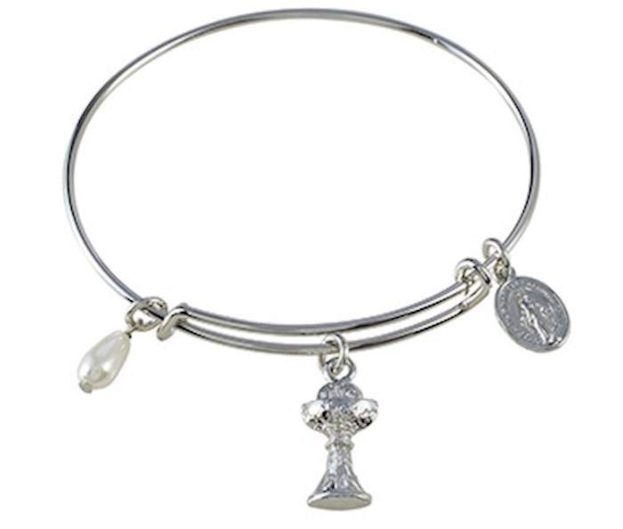 Bracelet-First Communion-Bangle-Silver Plate (2.75