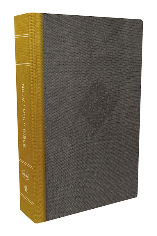 NKJV Deluxe Reader's Bible-Yellow/Gray Cloth Over Board | SHOPtheWORD