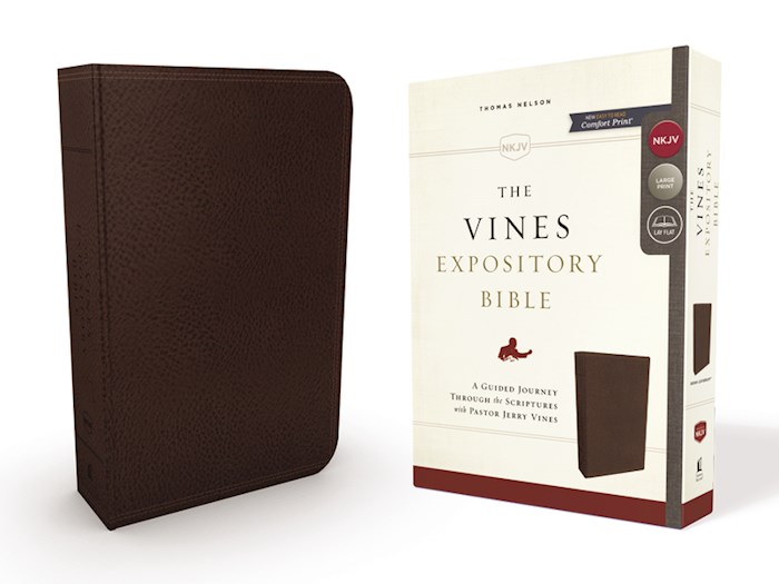 NKJV The Vines Expository Bible-Brown Leathersoft | SHOPtheWORD