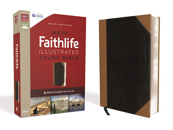NKJV Faithlife Illustrated Study Bible-Black/Tan Leathersoft | SHOPtheWORD