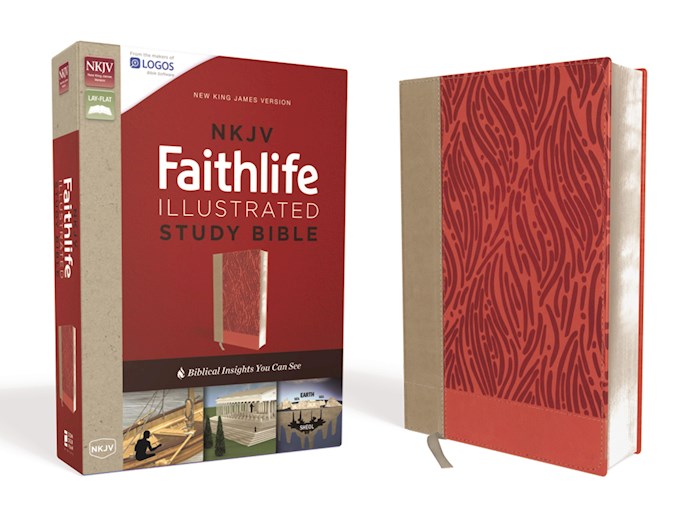NKJV Faithlife Illustrated Study Bible-Salmon Leathersoft | SHOPtheWORD