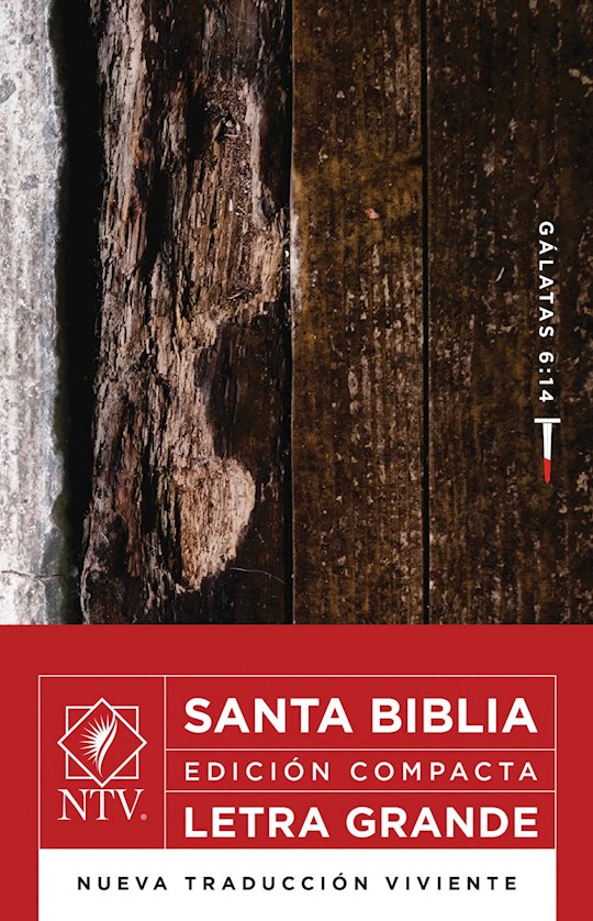 Span-NTV Compact Large Print Bible (Gal 6:14)-Wood Design LeatherLike | SHOPtheWORD