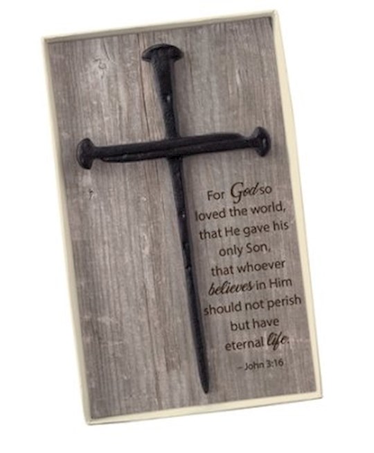 Wall Cross-The Cross Of Nails (Gift Boxed w/John 3:16 Verse) (4.25 x 7.75) | SHOPtheWORD