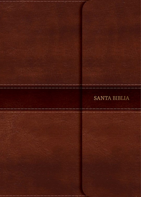 Span-RVR 1960 Large Print Compact Bible (Biblia Compacta Letra Grande)-Brown LeatherTouch w/Magnetic Flap Indexed | SHOPtheWORD
