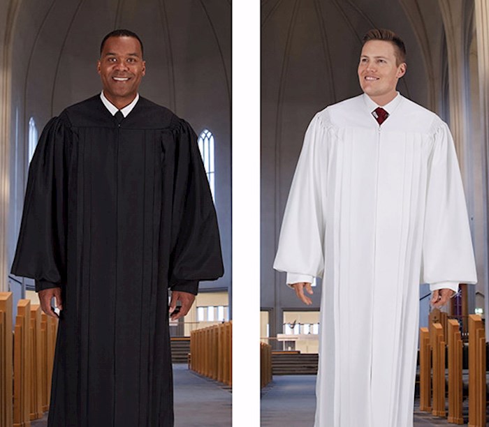 Robe-Classic Pulpit With Plain Front-Black-Medium Short | SHOPtheWORD