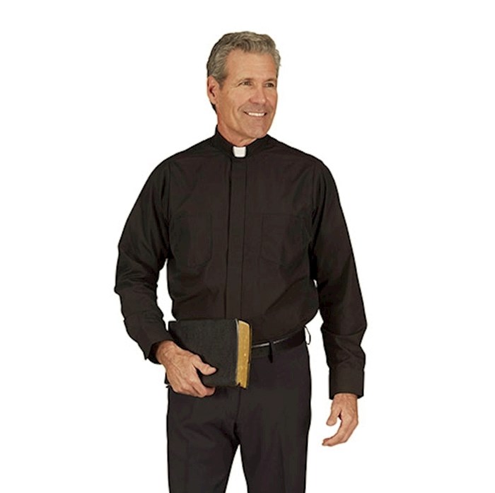 Clergy Shirt-Long Sleeve-Tab Collar-Black (15 X 32/33) | SHOPtheWORD