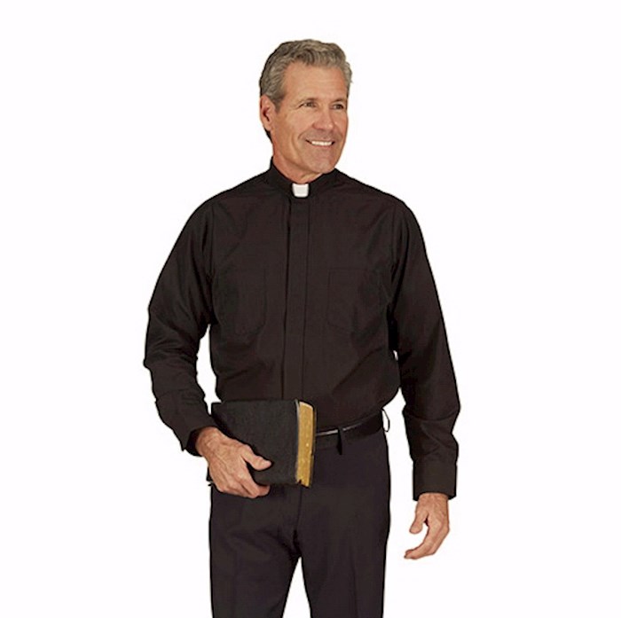 Clergy Shirt-Long Sleeve-Tab Collar-Black (16 X 32/33) | SHOPtheWORD