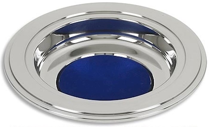 Offering Plate-Silver-Blue Pad | SHOPtheWORD