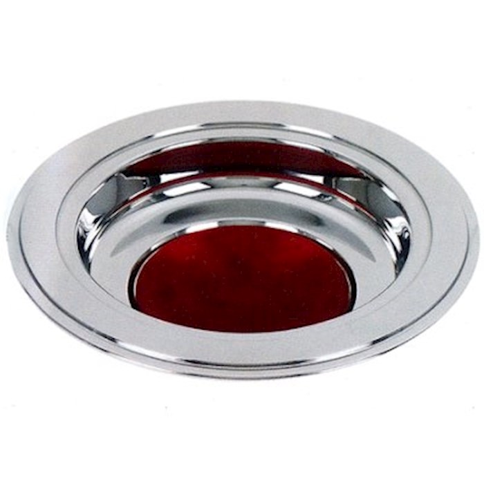 Offering Plate-Silver Tone-Burgundy Felt Pad | SHOPtheWORD