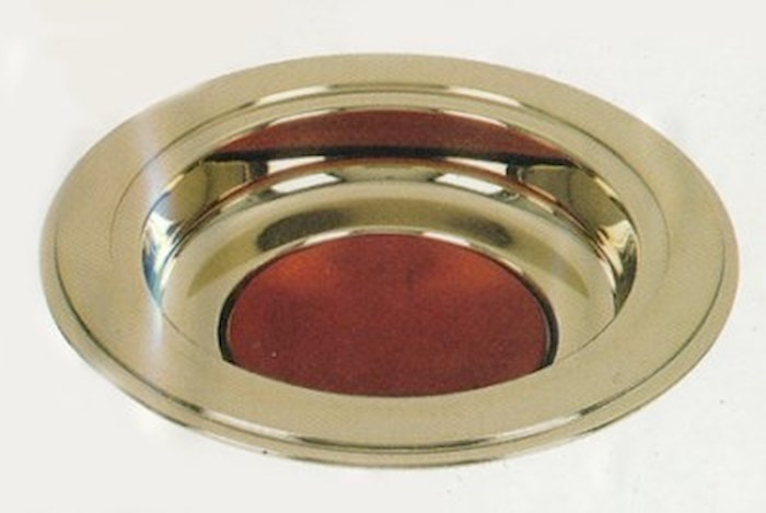 Offering Plate-Brass Tone-Burgundy Felt Pad | SHOPtheWORD