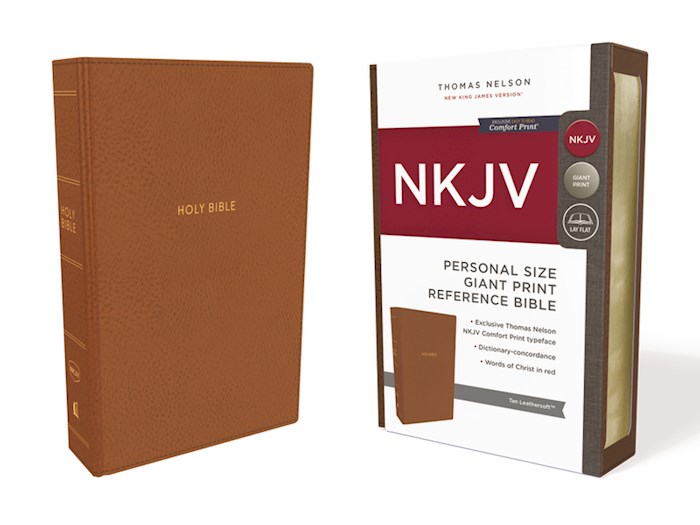 NKJV Personal Size Giant Print Reference Bible (Comfort Print)-Tan Leathersoft | SHOPtheWORD
