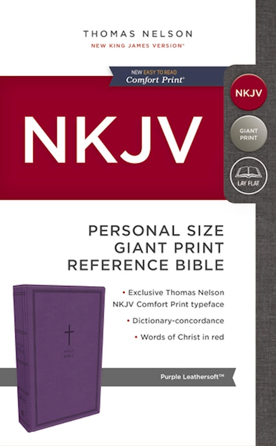 NKJV Personal Size Giant Print Reference Bible (Comfort Print)-Purple Leathersoft | SHOPtheWORD