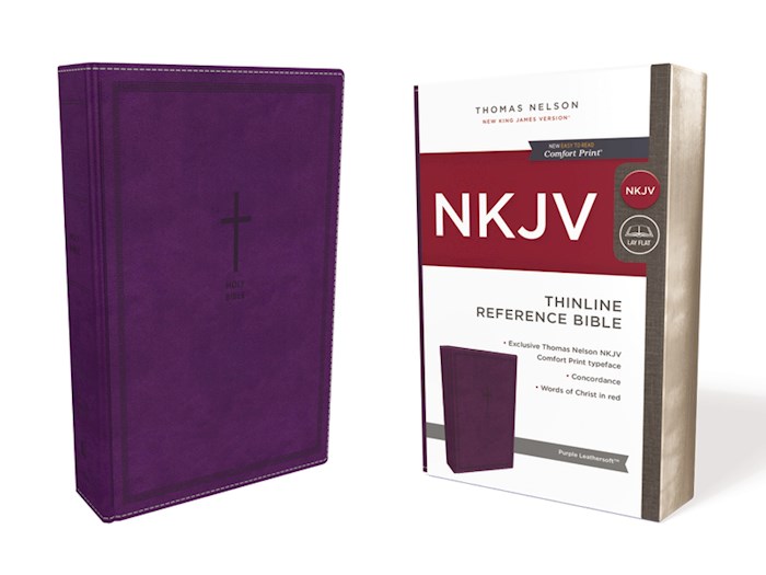 NKJV Thinline Reference Bible (Comfort Print)-Purple Leathersoft | SHOPtheWORD
