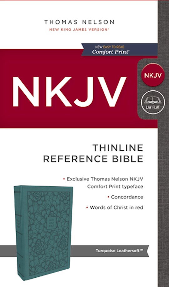 NKJV Thinline Reference Bible (Comfort Print)-Turquoise Leathersoft | SHOPtheWORD