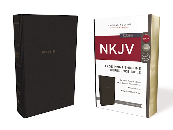 NKJV Large Print Thinline Reference Bible (Comfort Print)-Black Leathersoft | SHOPtheWORD