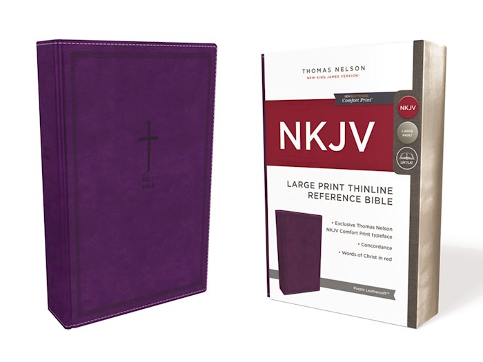 NKJV Large Print Thinline Reference Bible (Comfort Print)-Purple Leathersoft | SHOPtheWORD