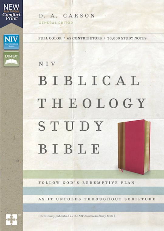 NIV Biblical Theology Study Bible (Comfort Print)-Raspberry/Tan LeatherSoft | SHOPtheWORD
