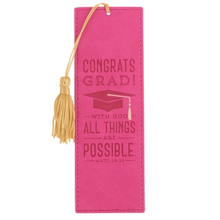 Bookmark-Pagemarker-Congrats Grad! w/Tassel-Pink | SHOPtheWORD