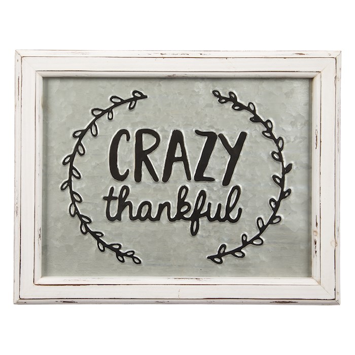 Embossed Metal Sign-Crazy Thankful (11 x 14) | SHOPtheWORD