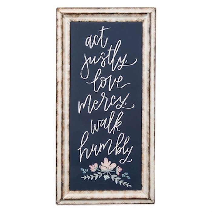 Metal Framed Sign-Act Justly (8 x 16) | SHOPtheWORD