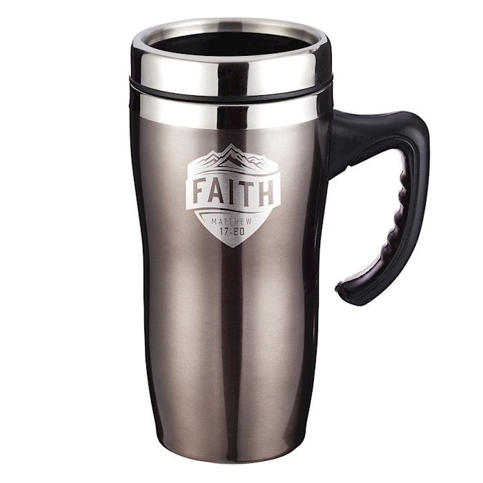 Travel Mug-Faith w/Handle (Stainless) | SHOPtheWORD