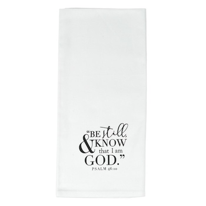 Tea Towel-Be Still (Ps 46:10) | SHOPtheWORD