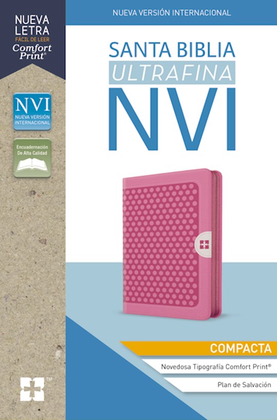 Span-NIV Compact Thinline Bible (Comfort Print)-Pink Leathersoft w/Zipper | SHOPtheWORD