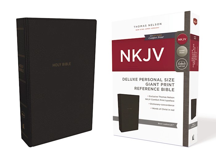 NKJV Deluxe Personal Size Giant Print Reference Bible (Comfort Print)-Black Leathersoft | SHOPtheWORD