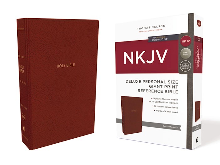 NKJV Deluxe Personal Size Giant Print Reference Bible (Comfort Print)-Crimson Leathersoft | SHOPtheWORD