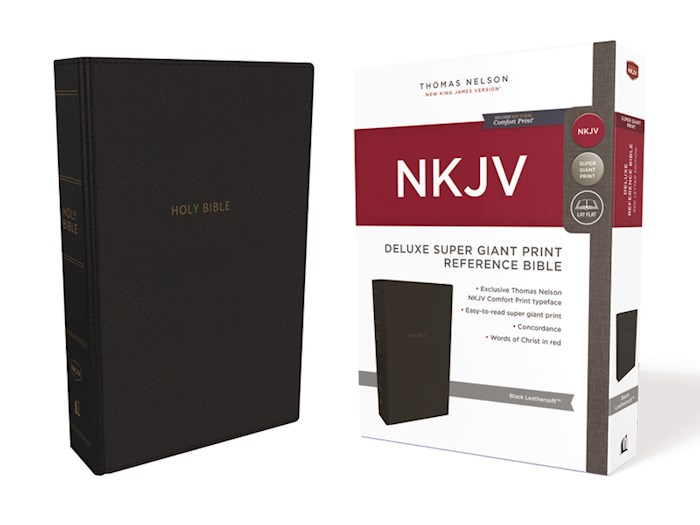 NKJV Deluxe Super Giant Print Reference Bible (Comfort Print)-Black Leathersoft | SHOPtheWORD