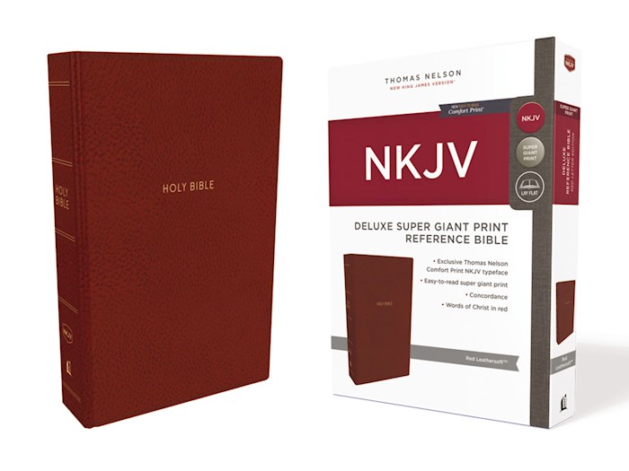 NKJV Deluxe Super Giant Print Reference Bible (Comfort Print)-Crimson Leathersoft | SHOPtheWORD