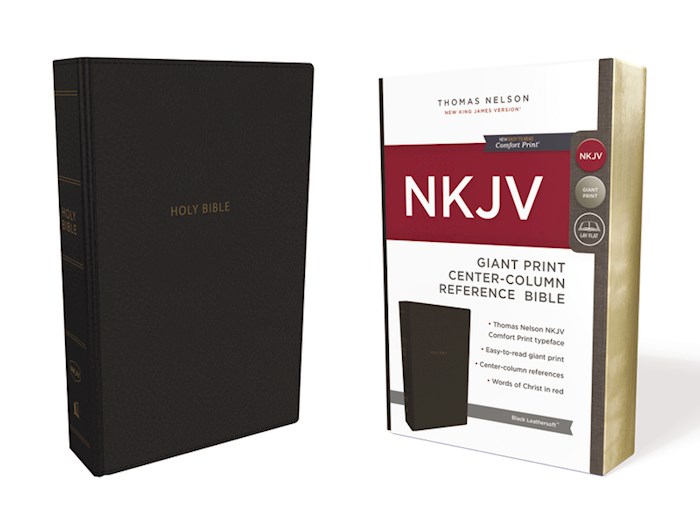 NKJV Giant Print Center-Column Reference Bible (Comfort Print)-Black Leathersoft | SHOPtheWORD