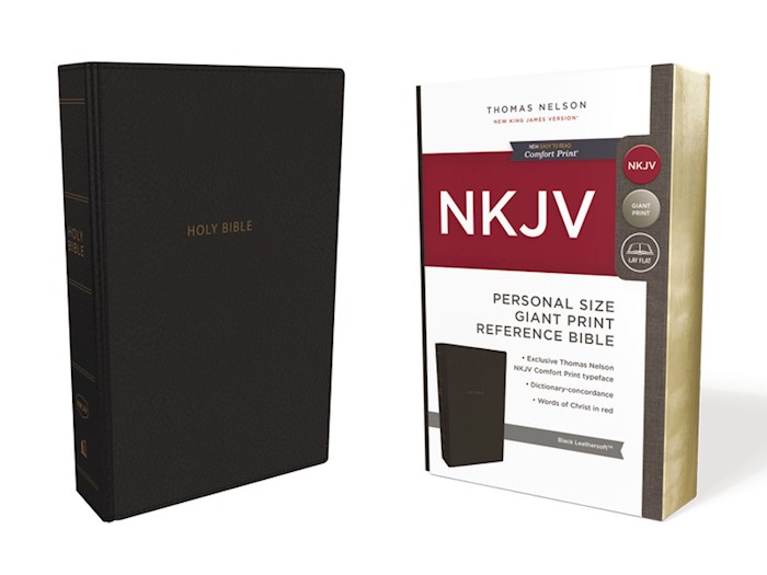 NKJV Personal Size Giant Print Reference Bible (Comfort Print)-Black Leathersoft | SHOPtheWORD