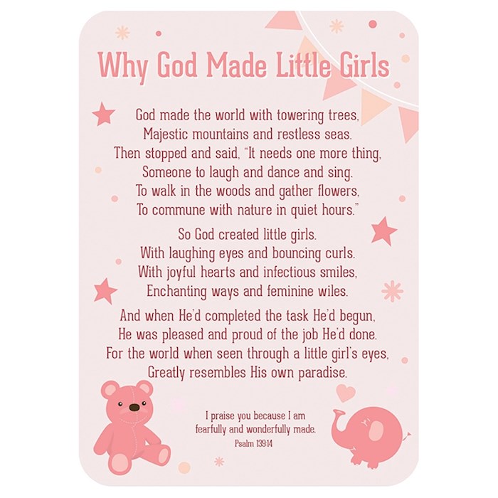Verse Card-Why God Made Little Girls (2.5