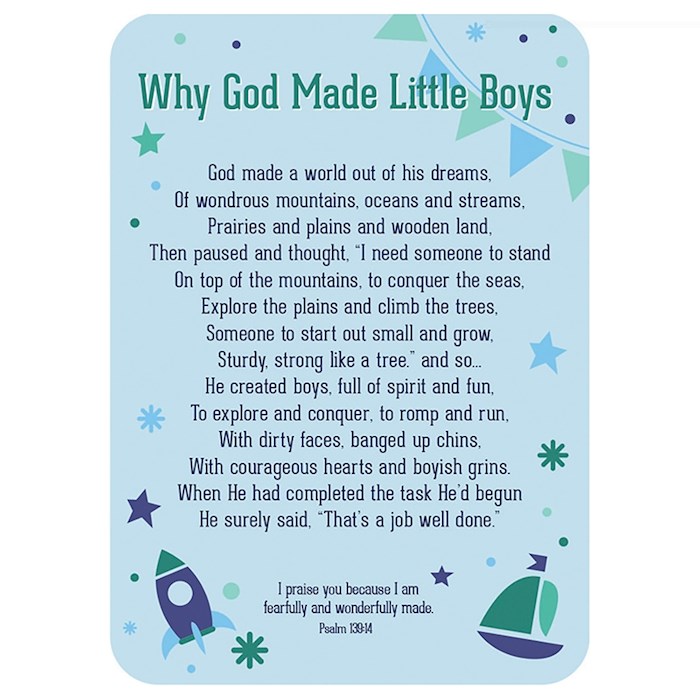 Verse Card-Why God Made Little Boys (2.5