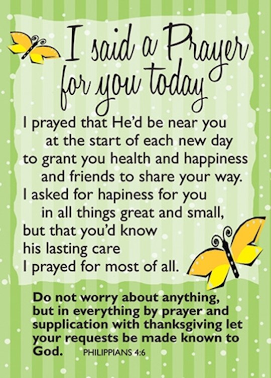 Verse Card-I Said A Prayer (For You Today) (2.5