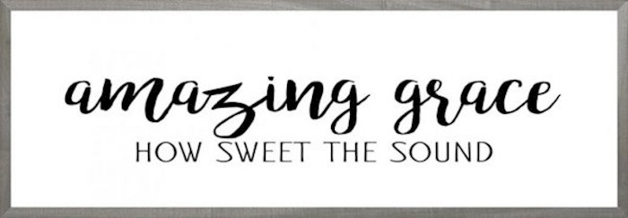 Framed Art-Amazing Grace (White) (6 X 18) (Farmhouse Art) | SHOPtheWORD